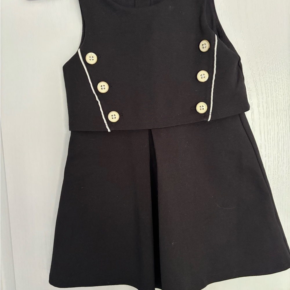Janie and Jack Black A-Line Dress with Pleated Skirt